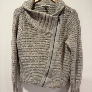 Athleta Cowl Full Zip Knit Sweater Play Condition